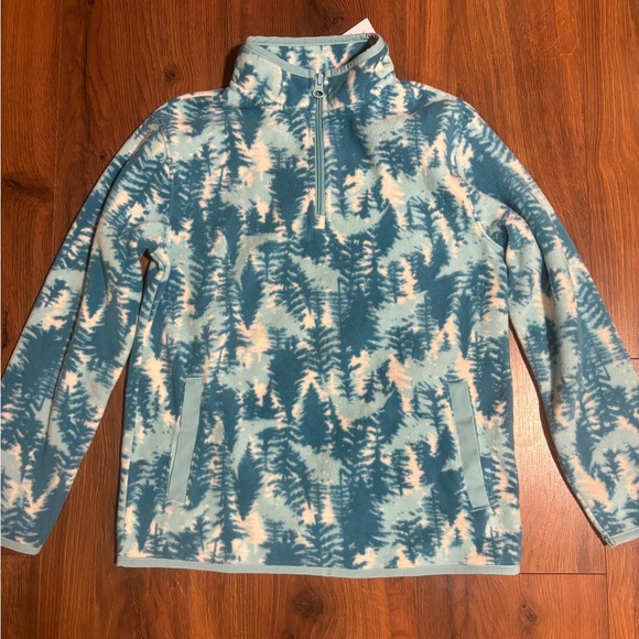 *WINTER SALE* Cat & Jack Boys’ Fleece Mock Neck Zip-Up Sweatshirt - Tree Print - Picture 3 of 4